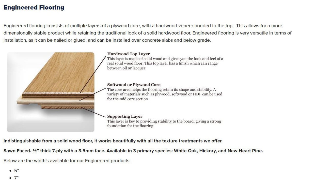 Image of a diagram of engineered hardwood flooring