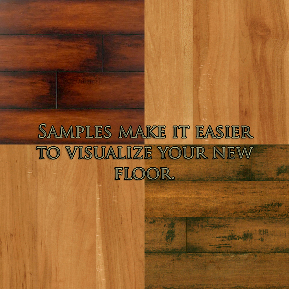 Four floors, over which text says samples make it easier to visualize your floor