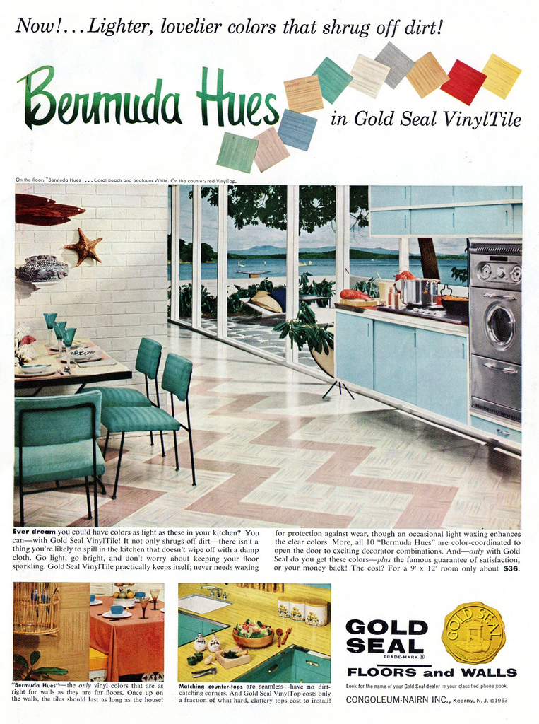 1950s era vinyl flooring ad